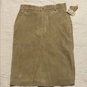 Fairweather's Tan Suede Skirt. NEW